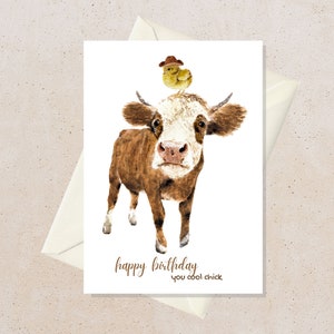 Cartão de aniversário engraçado para ela, cartões de aniversário em aquarela, cartão de aniversário de cowboy para amiga, presente engraçado para mulheres, cartão de garota legal para irmã