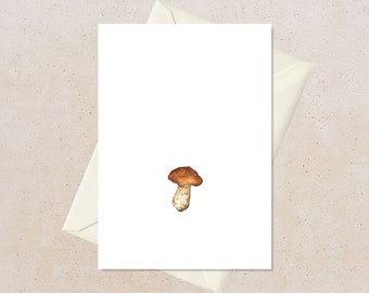 Autumn Thank You Cards, Mushroom Print Art, Fall Greeting Cards Handmade, Greeting Card Watercolor, Fall Birthday Gift for Her, Nature Lover