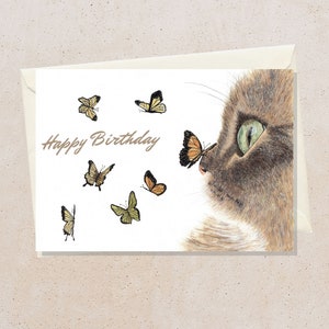 Carte d’anniversaire Chat, Cadeau de propriétaire de chat, Carte de joyeux anniversaire pour elle, Carte d’amour de chat, Cadeaux d’anniversaire pour les amoureux des chats, Cadeau d’amoureux des chats Femmes, pour maman