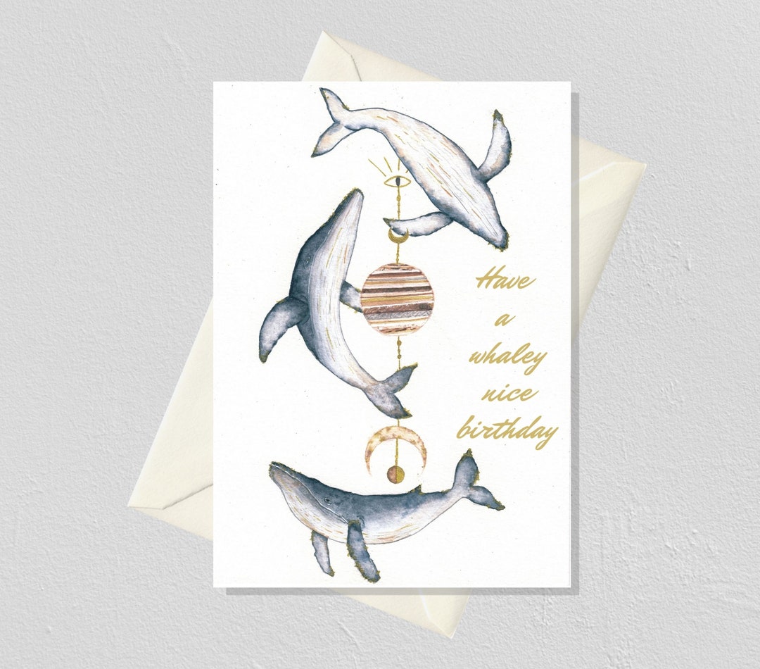 Funny Birthday Card for Friend, Watercolor Card, Art Print Cards, Punny ...