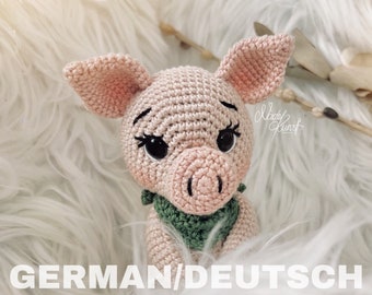 PDF DEUTSCHE Anleitung für das Glücksschweinchen "Mina", Design von Nadelkunst.Handmade by Anne