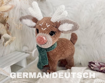 PDF DEUTSCHE Häkelanleitung für das Rentier "Flocky", Design von Nadelkunst.Handmade by Anne