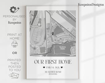 Personalised first home housewarming map poster gift print | Custom first home gift, Housewarming print at home, Custom home map gift