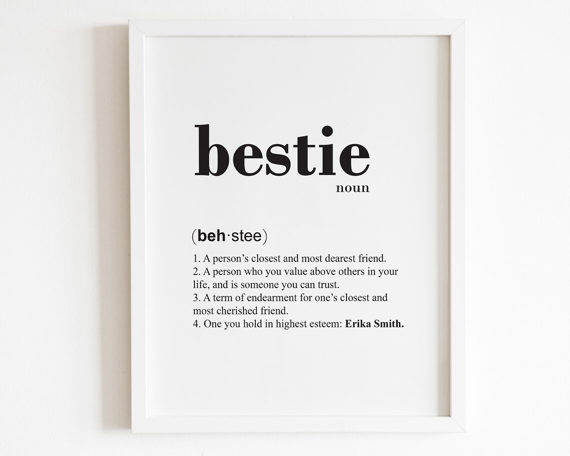 Personalizado Mejor Amigo Bestie Definici n Nombre Impresi n Etsy