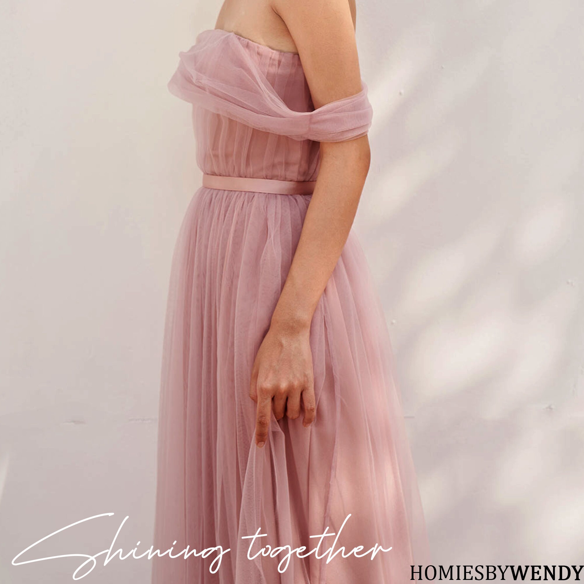 Infinity Bridesmaid dress with pink tulle Blush pink Etsy