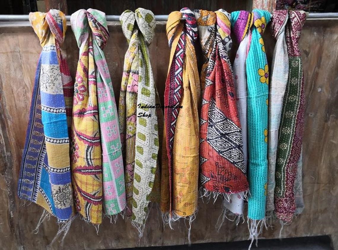 Accessoires Sjaals & omslagdoeken Sjaals 50 pc lot vintage kantha sjaal katoen sari gestolen Indiase handgemaakte vrouwen dupatta nek wrap 