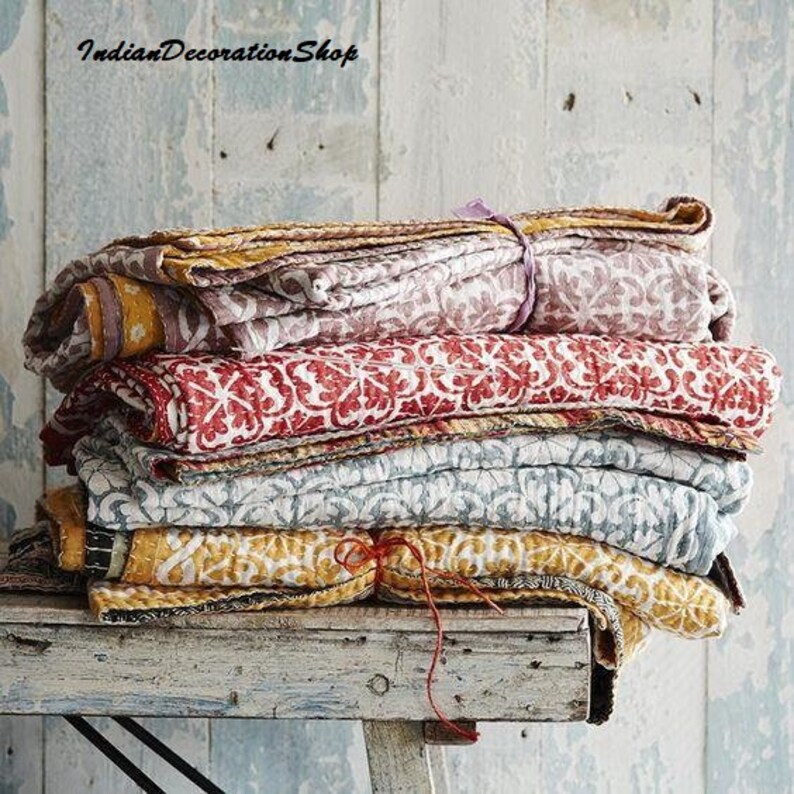 Wholesale Vintage Indian Kantha QUILT Bohemian Kantha Quilts Etsy