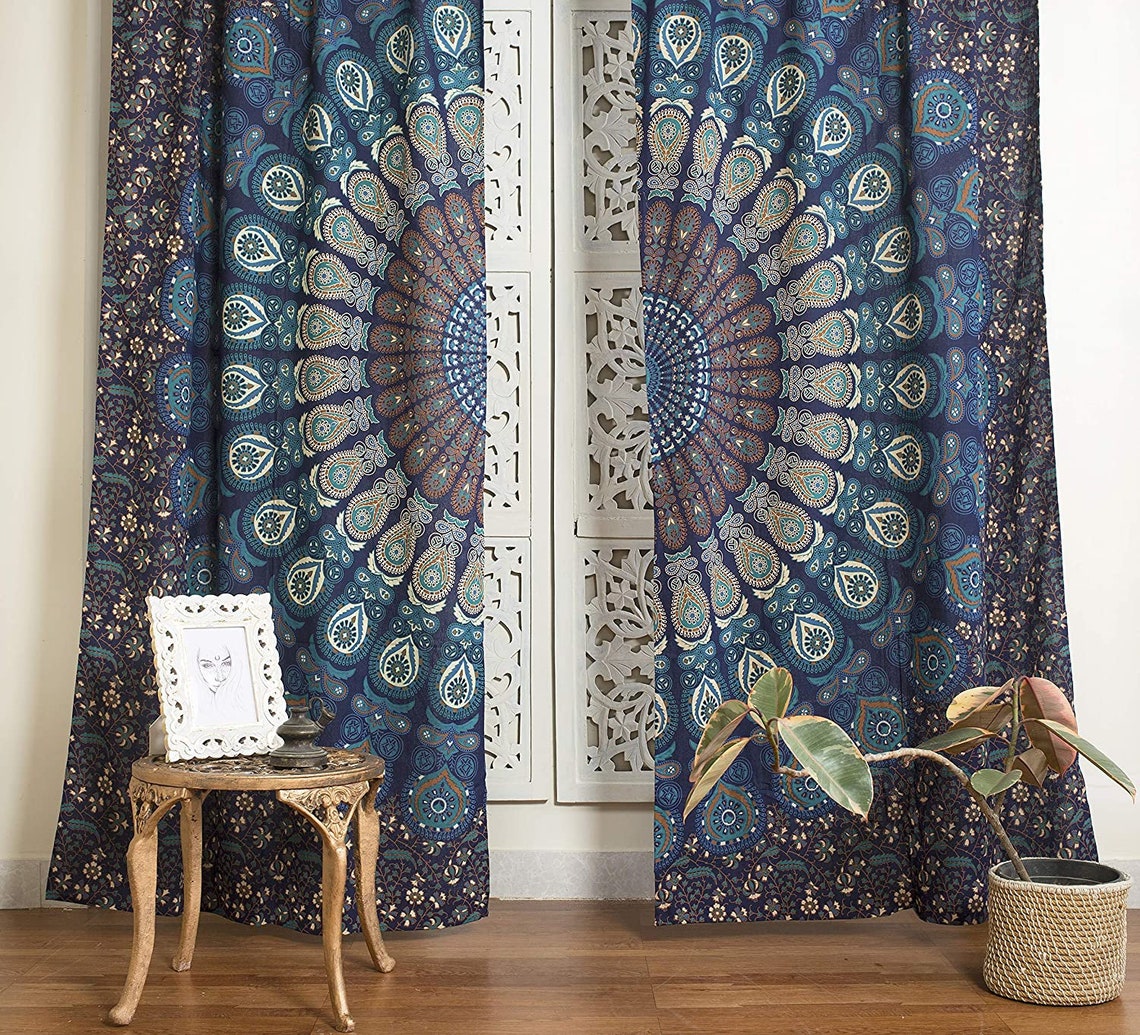 Mandala Tapestry Curtain Home Décor Living Room Darkening Etsy UK