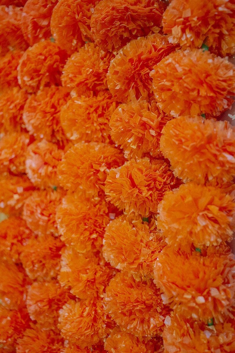 Lot of Artificial Orange Marigold Flower Garlands Vine Wedding Etsy