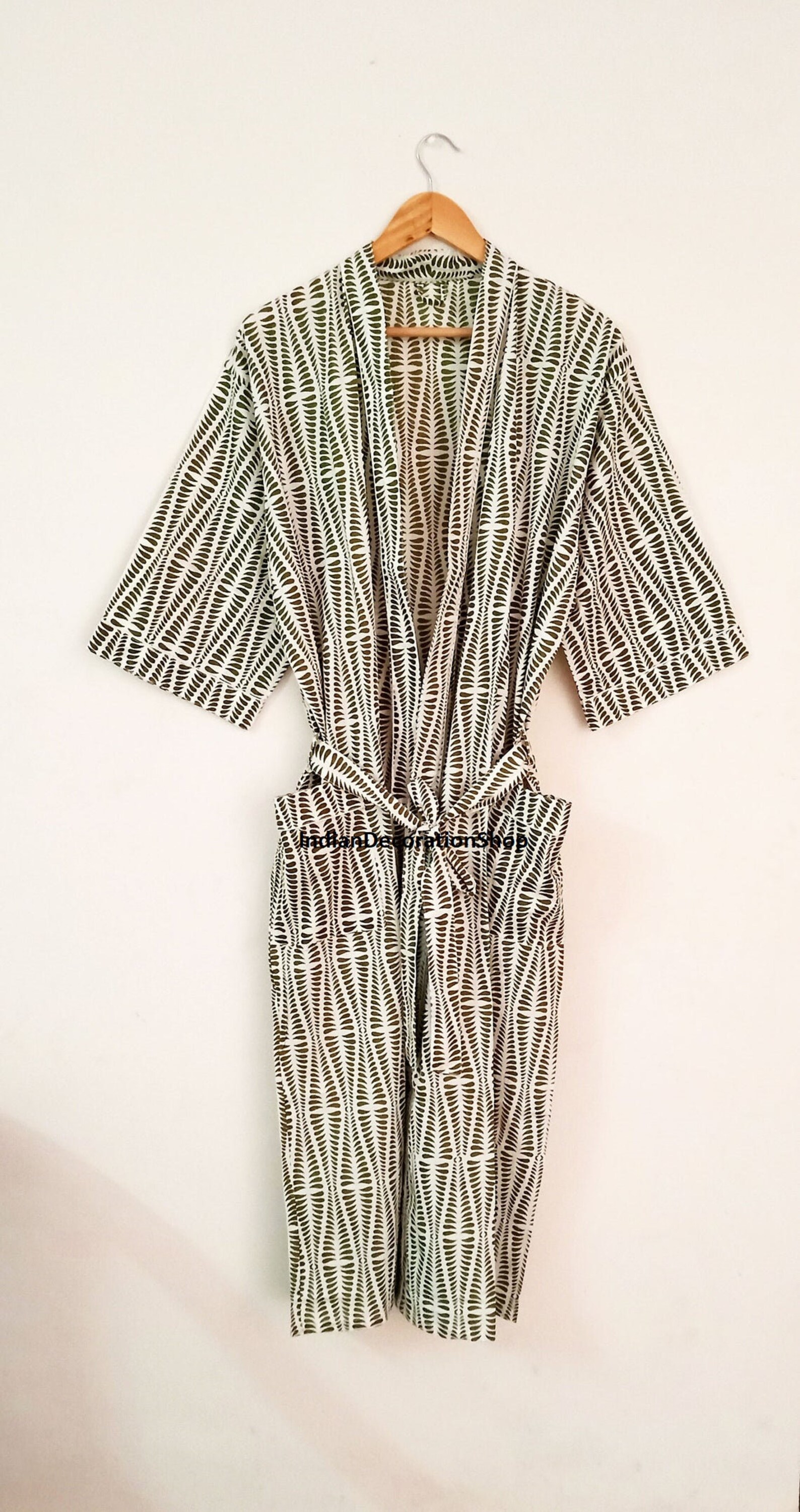 Cotton Kimono for Women Dressing Gown Multi Bird Printed Etsy