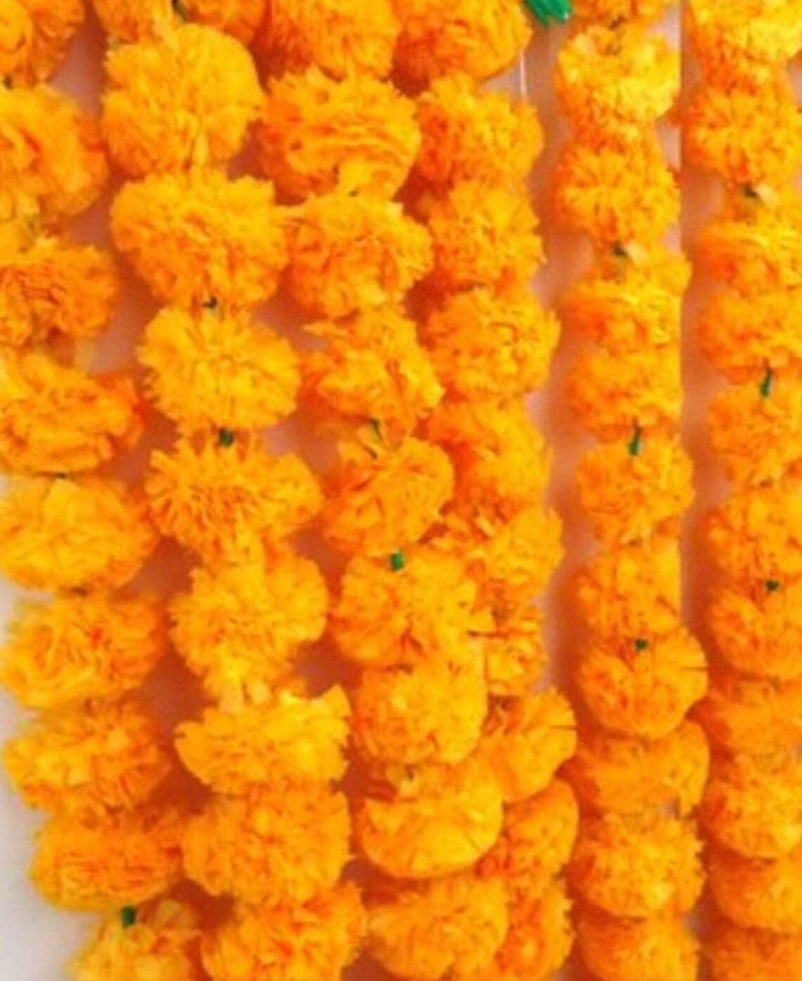 Lot of Artificial Mango Marigold Flower Garlands Vine Wedding Etsy