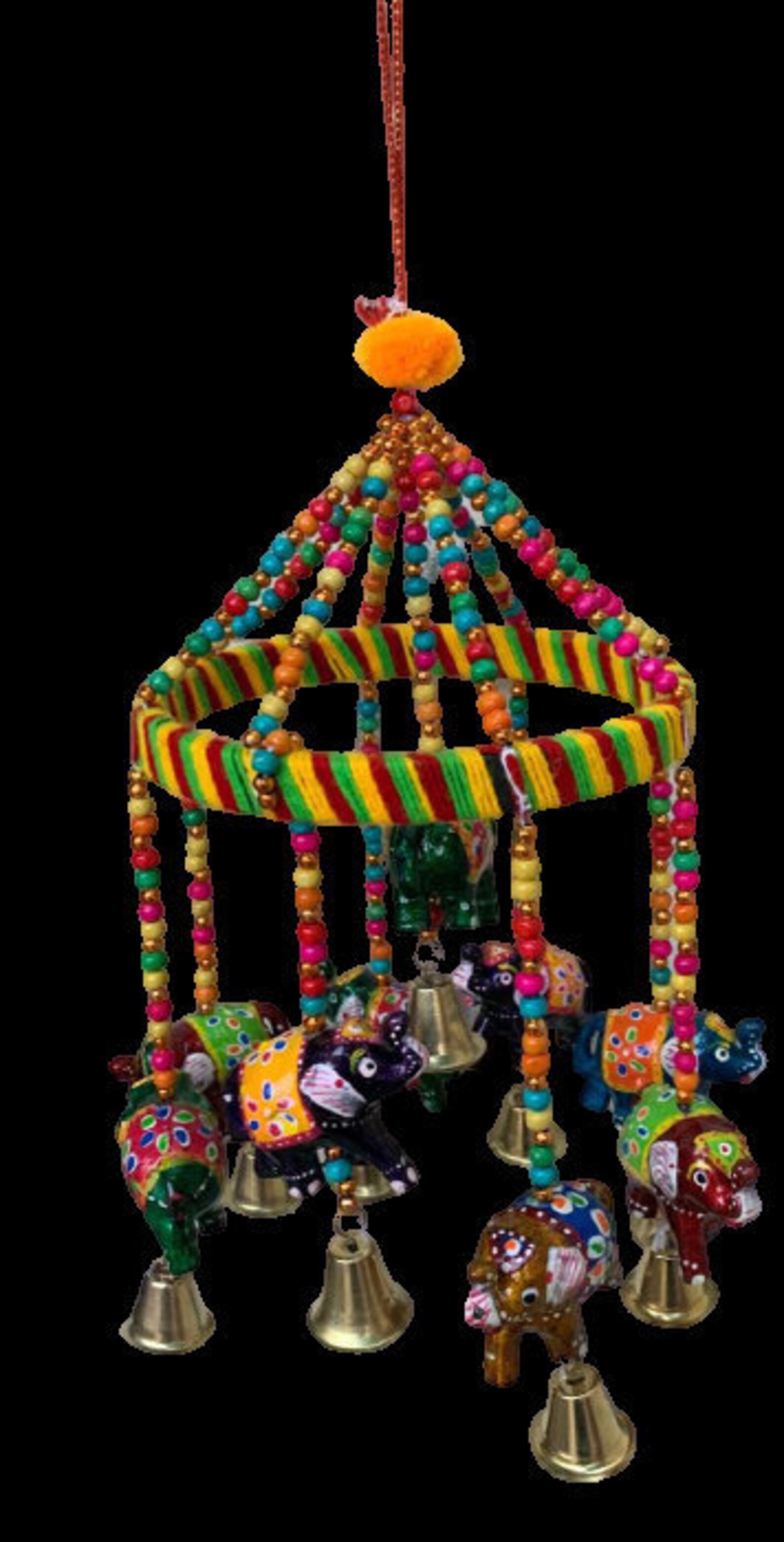 Handmade Indian Elephant Wind Chimes for Hanging Decor Home Etsy