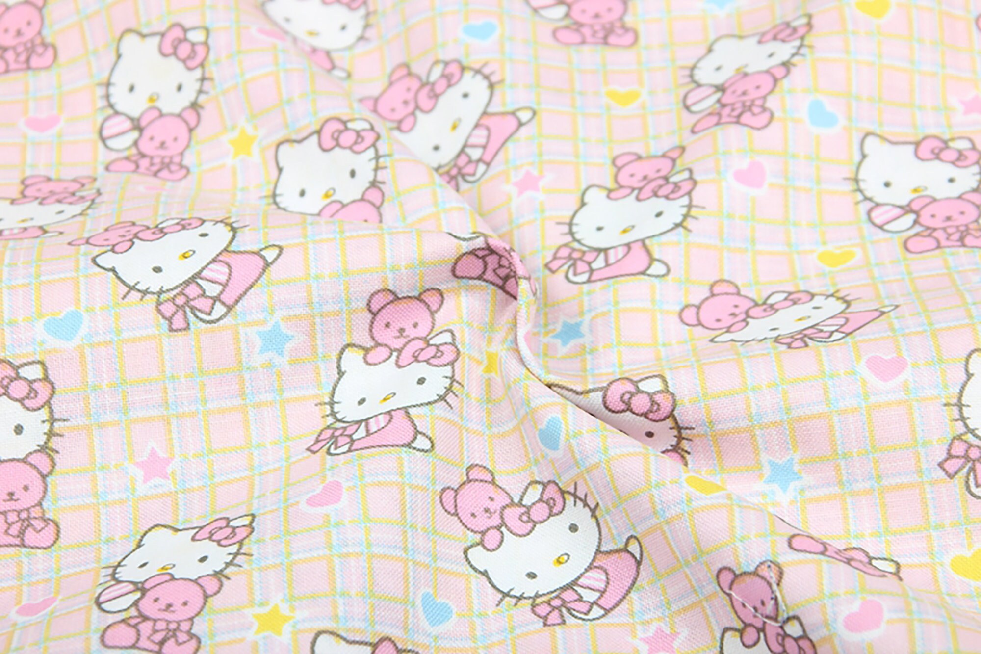 Pink Hello Kitty Fabric 100 Cotton Fabric Soft Cotton Etsy