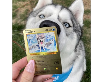 Custom Pokemon Card, Metal Pokemon Cards, Turn Your Pet into a Custom Pokemon Card, Personalized Poke Card, Gift for Him, Fathers Day Gift