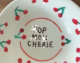 Handmade fun porcelain illustrated Fruit bowl Cereal serving dishes personalised girl plate sushi poke bowl homeware housewarming gift