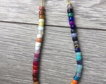 Multi Coloured Gemstone Bead Necklace: Bespoke Pony Bead Design