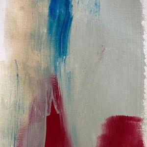 Pittura di arte contemporanea astratta dipinta a mano Mini stampa fatta a mano su carta ruvida matrimonio unico, arredamento grazioso regalo