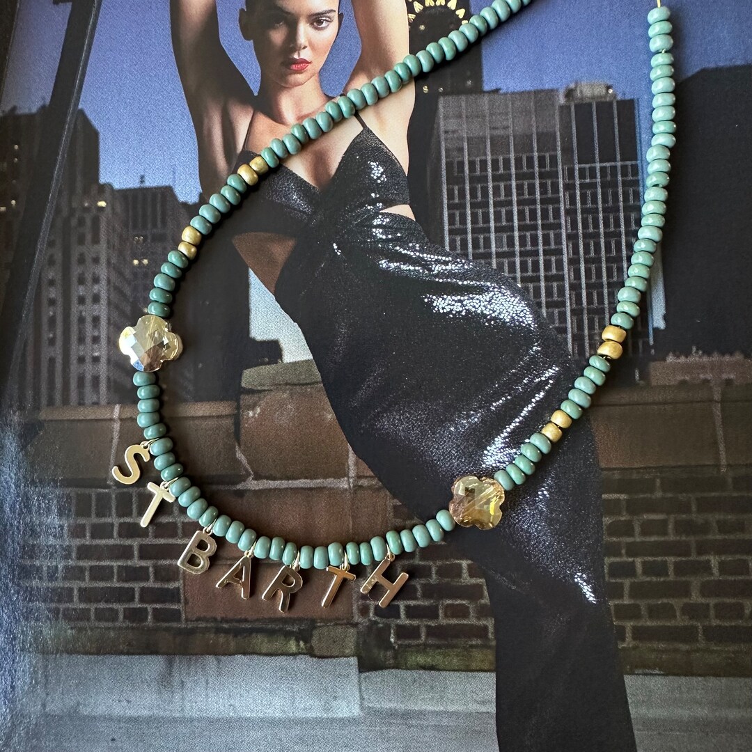Stellar Rose Khaki bead necklace 60092