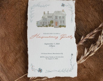 Custom Water Color House Warming Invitation, Unique Invitation, Custom Invite
