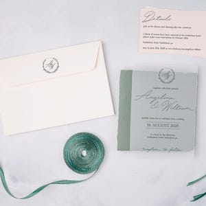 Delicate Ribbon-Embellished Vellum Wedding Invite Set