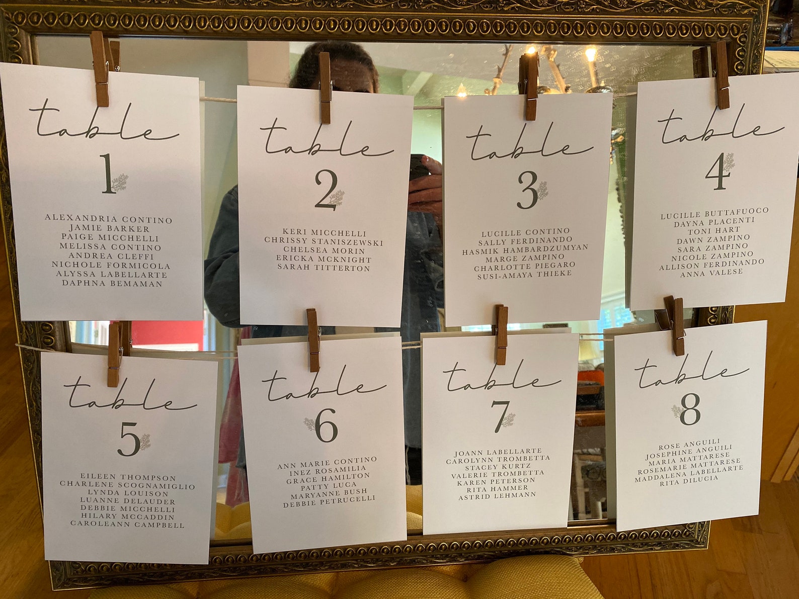 Table assignment board picture