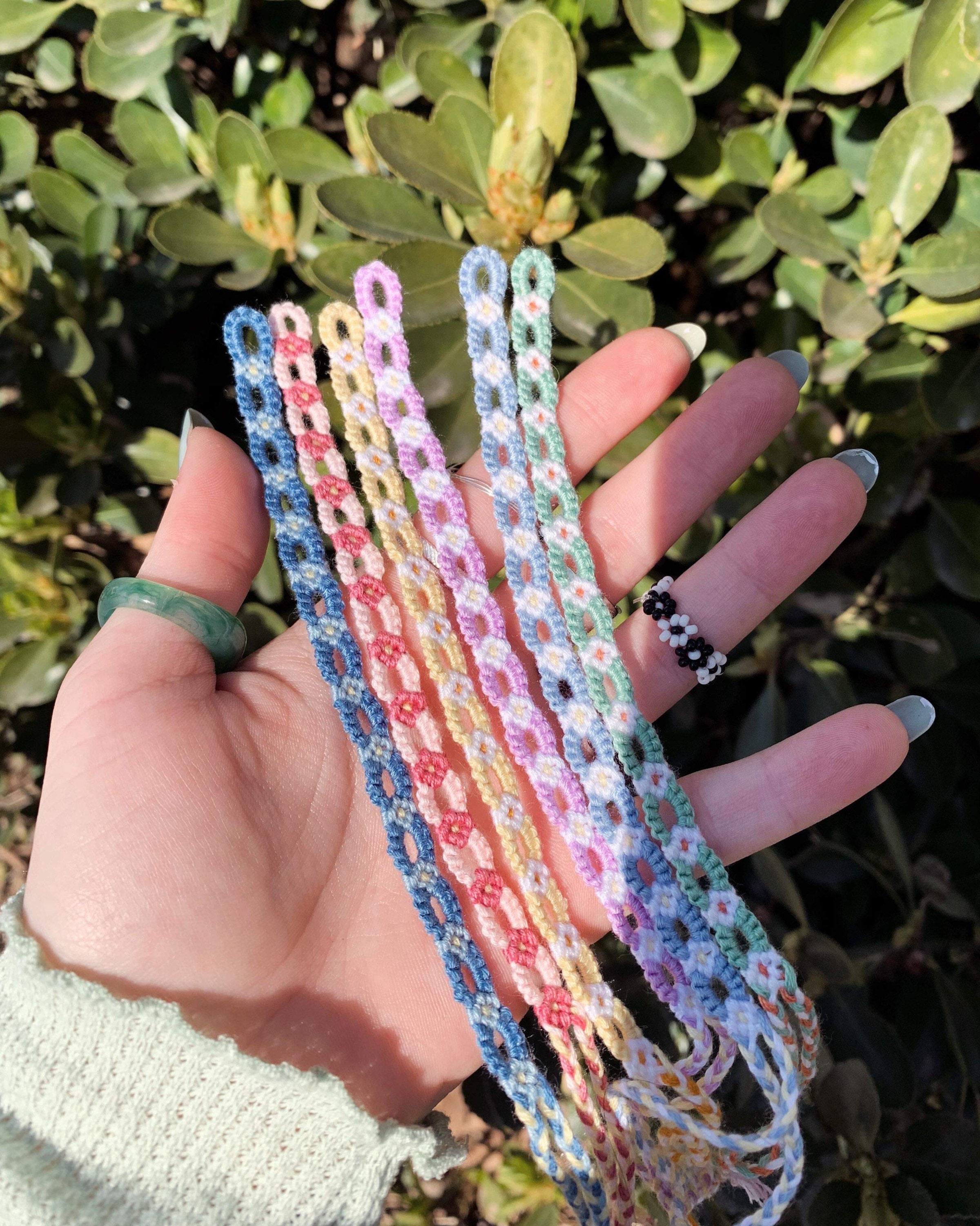 Colorful Flower Chain Handmade Friendship Bracelet - Etsy