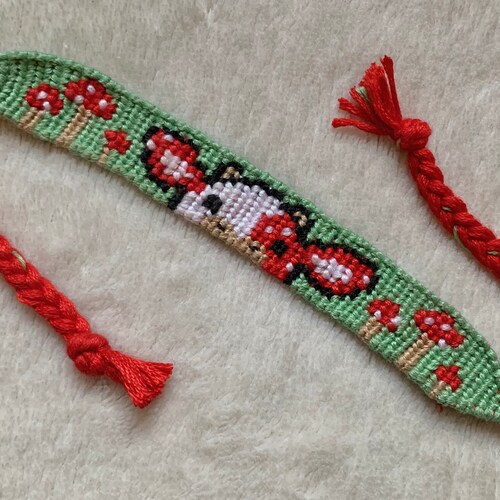 Mushroom Boho Handmade Friendships Bracelet Etsy