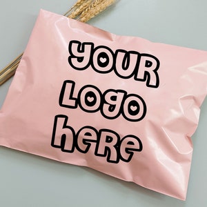 Pink Poly Mailers Bolsas de envío, personalice su diseño bolsas de correo autoselladas Empaquetado Envío Empaquetado Sobres, bolsa de envío con su logotipo