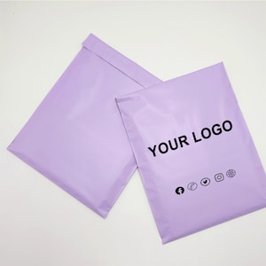 Bolsas de correo personalizadas de lavanda, personalice su diseño de bolsa de correo de autosembrado Embalaje embalaje sobres, bolsa de envío con su logotipo