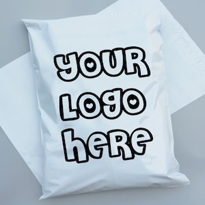 Logotipo personalizado White Poly Mailers Bolsas de envío Bolsas postales Embalaje de regalo Sobres de embalaje de envío, bolsa de envío personalizada con logotipo