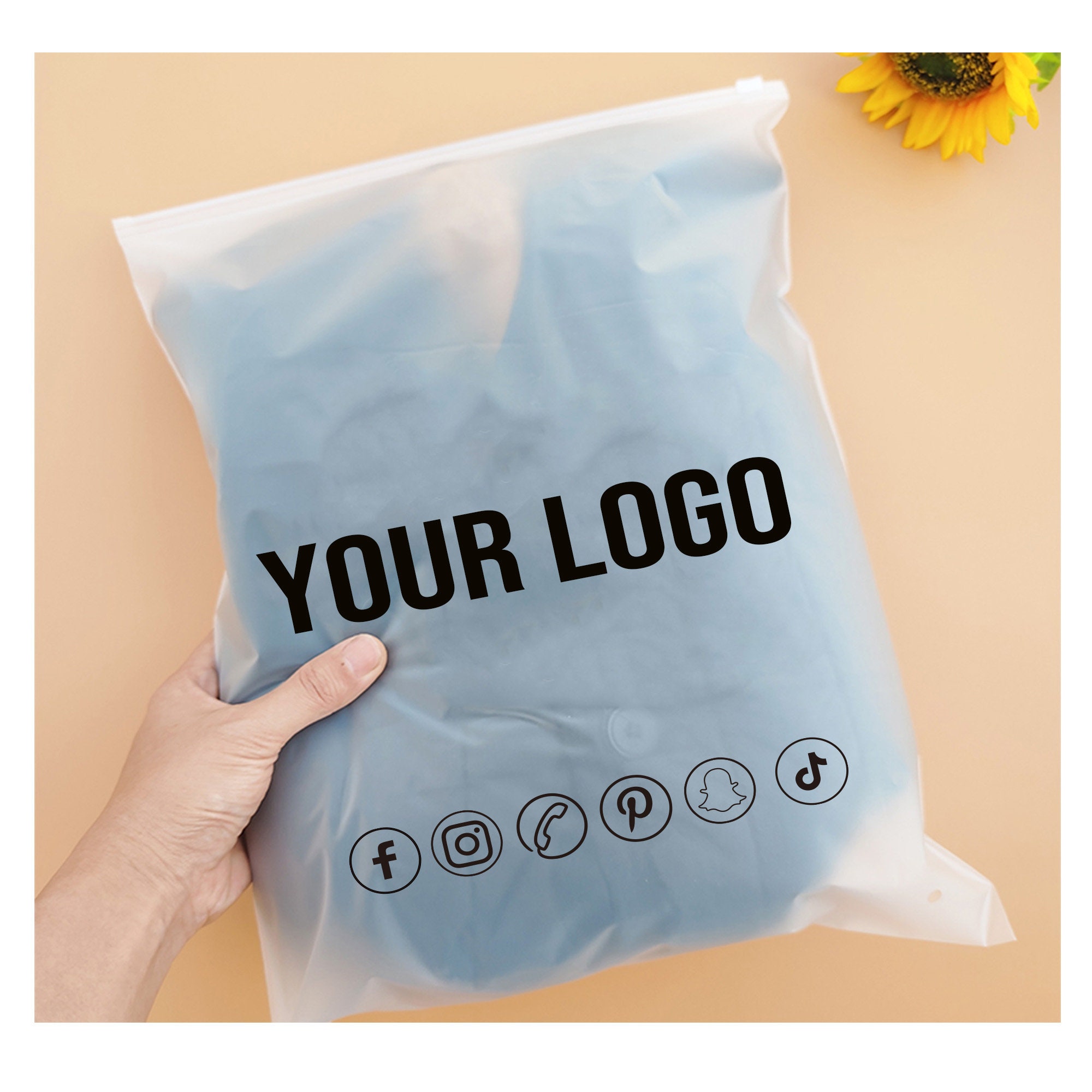 Customized LDPE printed own logo eco friendly clothing zipper