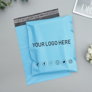 Blue Poly Mailers Bolsas de envío, personalizar su diseño autosellado bolsas de correo Embalaje Envío Embalaje Sobres de embalaje, bolsa de envío con su logotipo