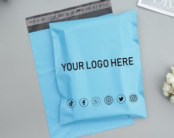 Blue Poly Mailers Bolsas de envío, personalizar su diseño autosellado bolsas de correo Embalaje Envío Embalaje Sobres de embalaje, bolsa de envío con su logotipo