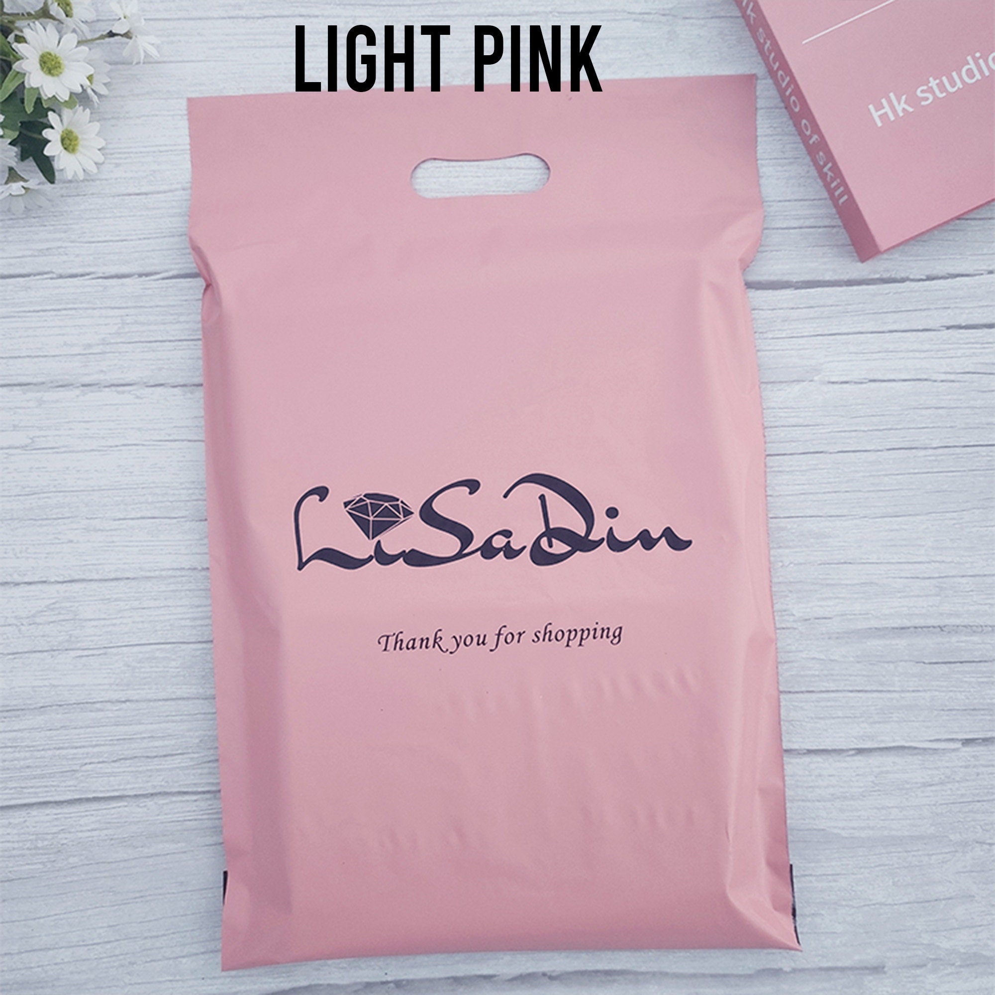 50pcs Custom Poly Mailers With Handle Custom Handle Shipping Etsy