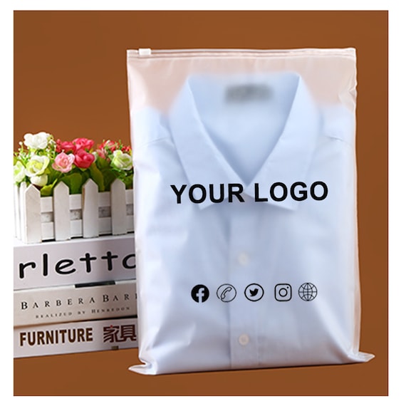 100-1000 Custom Frosted Zipper Bags, Clear Ziplock Bag, High Quality  Clothes Plastic Bag, Custom Zip Lock Bag for Poly Mailer 