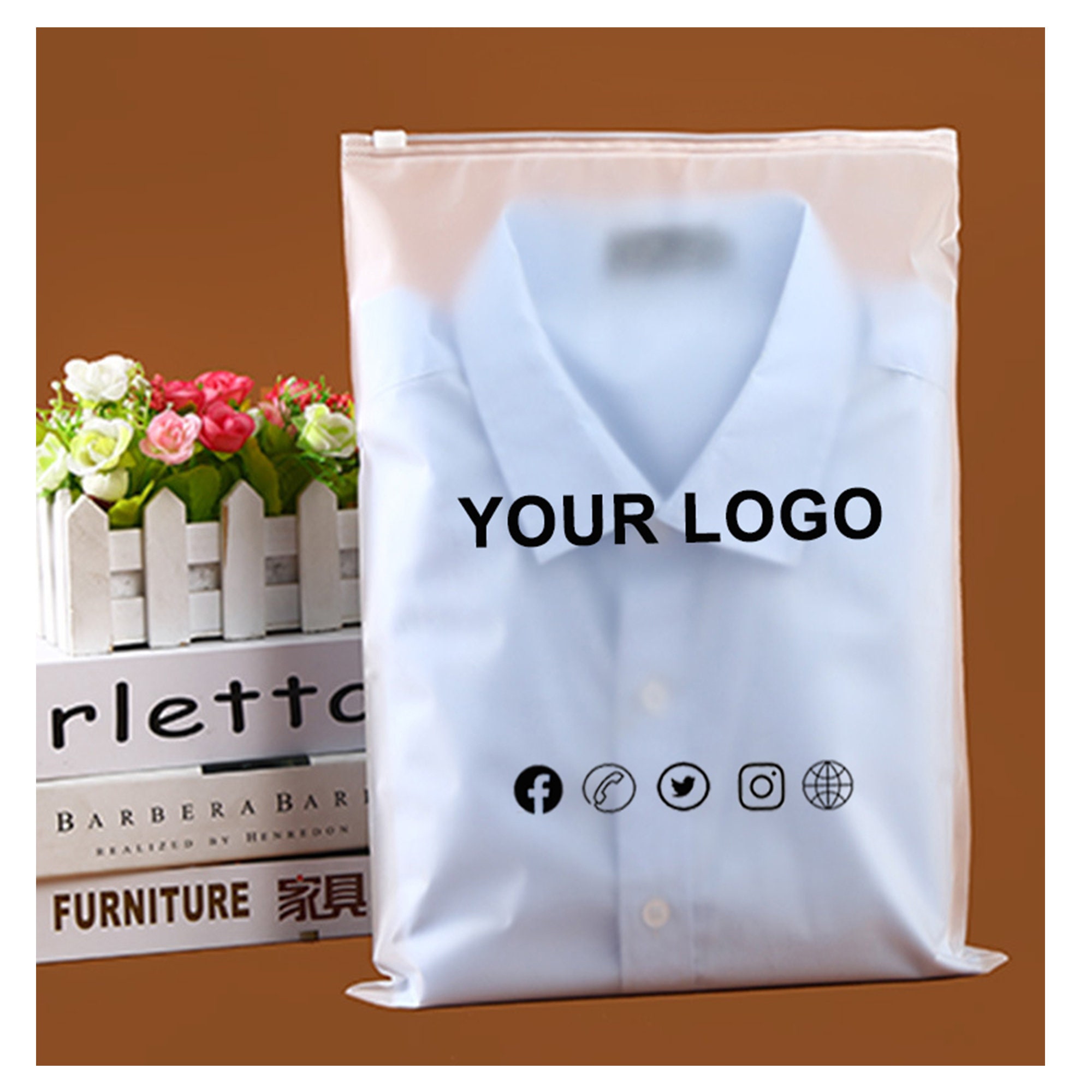 Custom Frosted Zip Seal Ziplock Plastic Bags for Clothing