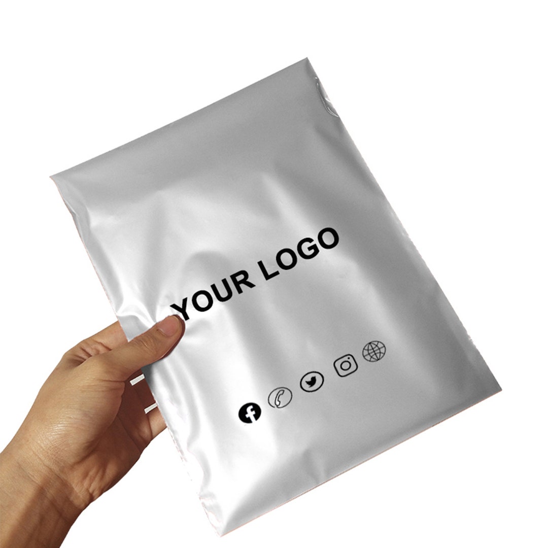 Custom Logo Bags Silver Mailing Bags Shipping Envelopes Postal Bag Gift
