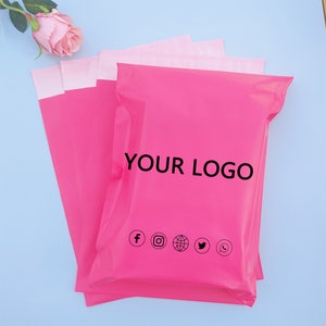 Personalisiertes Logo Hot Pink Poly Mailers Versandtaschen Posttaschen Geschenk Verpackung Verpackung Briefumschläge,custom shipping bag with logo