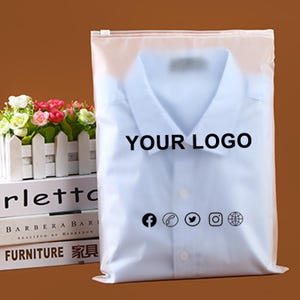 Custom Frosted zip seal plastic bags for clothing underwear,hoodies,tshirts,toys , cosmetic retail packaging with logo printed,Clothing Bags