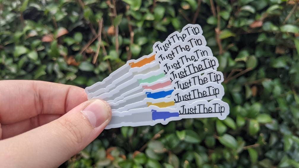 Just the Tip Medical Humor Sticker 14/16/18/20/22/24/26g color IV cat…