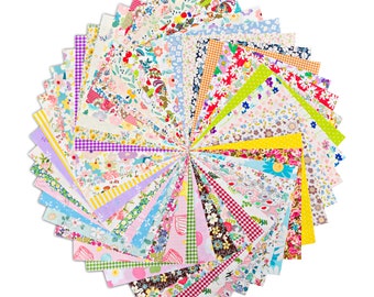 100 Pack Quilting Fabric Squares; 8” x 8” – Precut Craft Fabric Scraps - No Repeat Patterns - “Unleash Your Creativity” - 100% Cotton Fabric