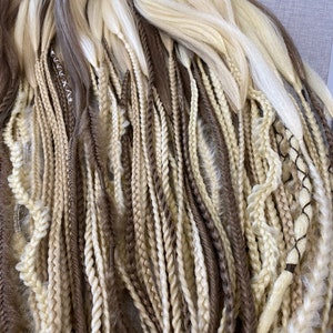 Synthetic Boho dreadlocks and Braids with long loose ends, ginger dreads, de dreads
