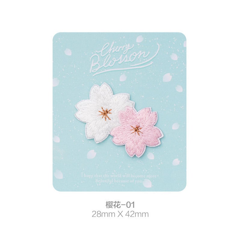 Flower Iron sew on PatchDecorative Patch sakura oriental cherry Flower Badge Applique pins DIY Logo Embroidered Patch