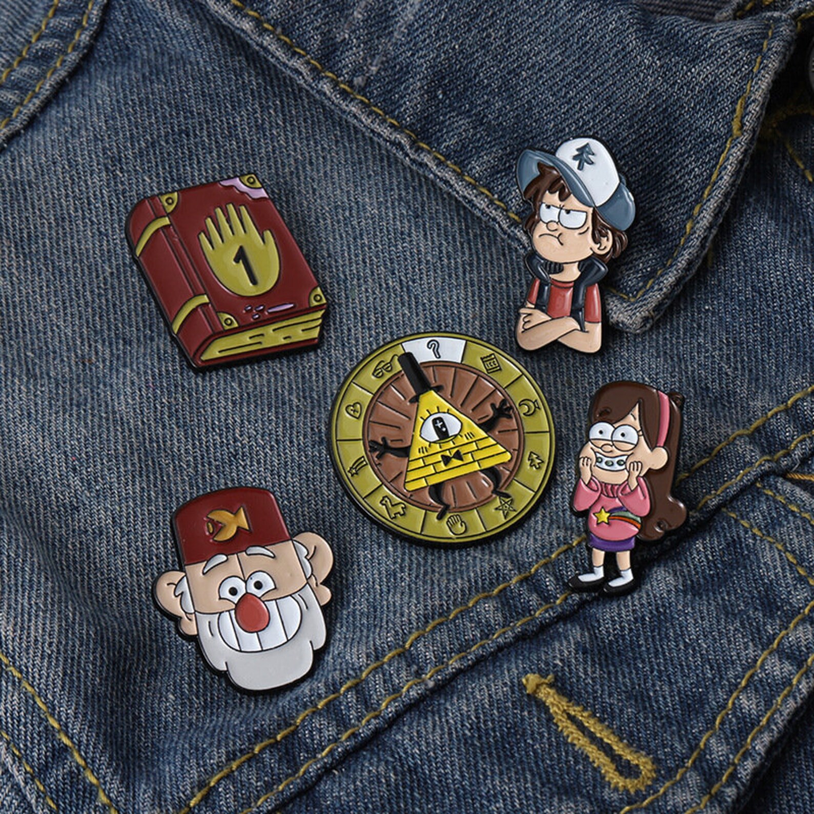 Gravity Falls Enamel Pin The Zodiac Brooches Mabel Pines Etsy