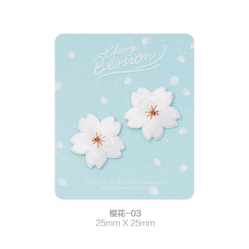 Flower Iron sew on PatchDecorative Patch sakura oriental cherry Flower Badge Applique pins DIY Logo Embroidered Patch