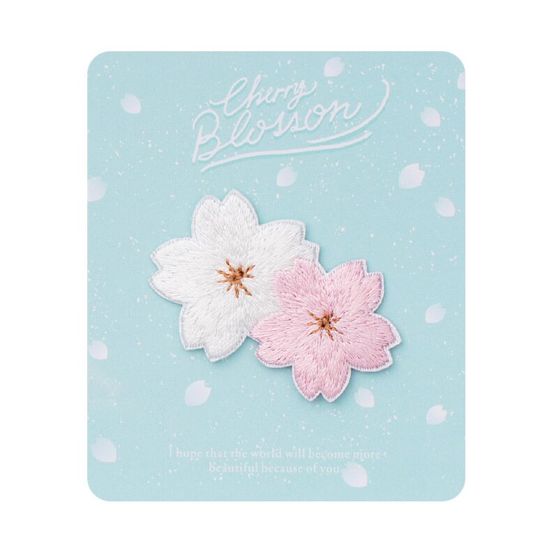 Flower Iron sew on PatchDecorative Patch sakura oriental cherry Flower Badge Applique pins DIY Logo Embroidered Patch