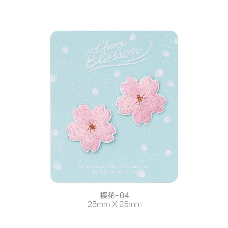 Flower Iron sew on PatchDecorative Patch sakura oriental cherry Flower Badge Applique pins DIY Logo Embroidered Patch