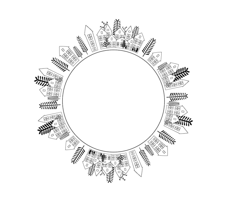 Download Christmas city wreath svg/eps/png Commercial use files for ...