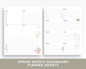 Spring Weekly Planner Printable, Weekly Dashboard Planner Inserts, Floral Weekly Planner, To Do List Planner, Meal Planner, Busy Mom Planner