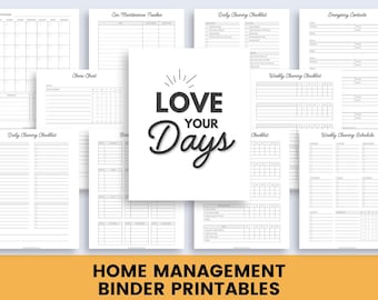 Home Management Binder Printables | Household Organizer Binder | Home Planner Printables - Fits Disc Bound Planners